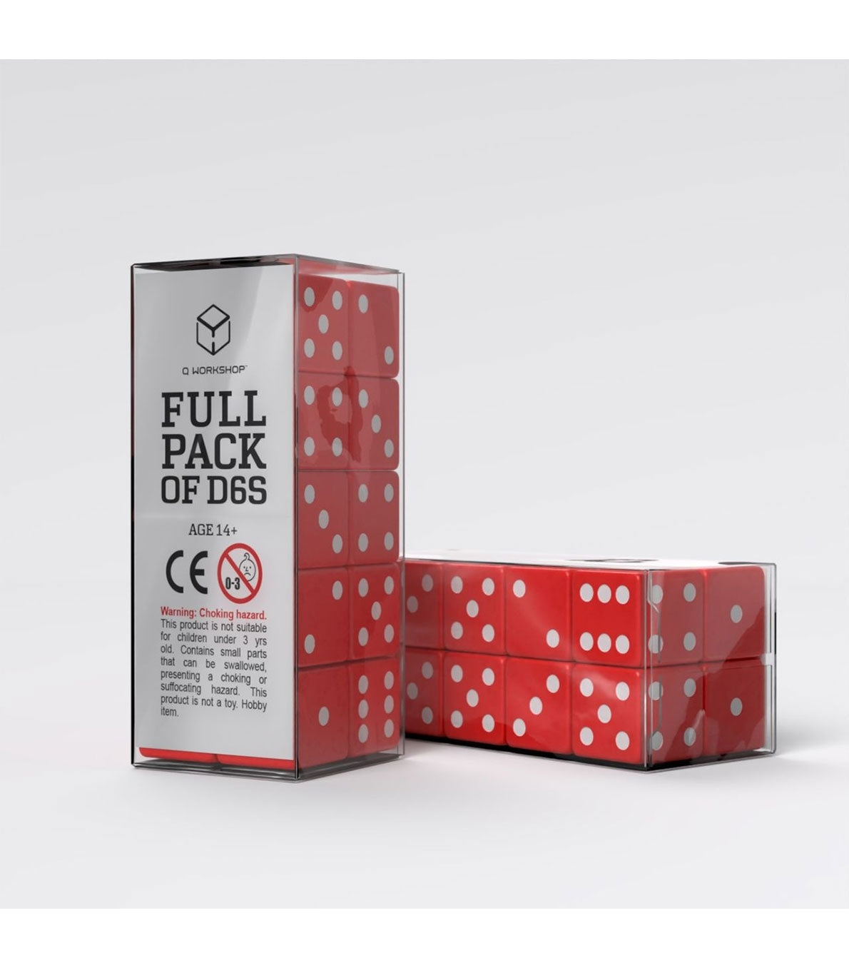 SET DADOS - ROJO DADOS FULL PACK OF D6S ROJO Y BLANCO (20 UNIDADES)