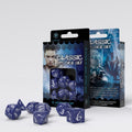 DICE - COBALTO DADOS DE ROL CLÁSICO EN COBALTO Y BLANCO (7 UNIDADES)