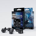 DICE - NEGRO DADOS DE ROL CLÁSICO EN NEGRO Y BLANCO (7 UNIDADES)
